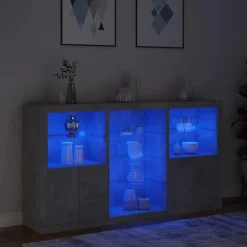 Senkki LED-valoilla betoninharmaa 181,5x37x100 cm (09180)