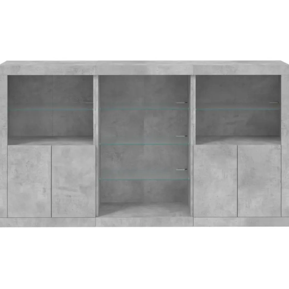 Senkki LED-valoilla betoninharmaa 181,5x37x100 cm (09180)