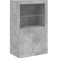 Senkki LED-valoilla betoninharmaa 181,5x37x100 cm (09180)