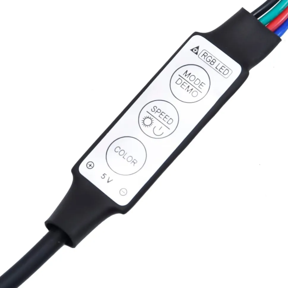 Senkki LED-valoilla, eri kokoja ja värejä