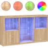Senkki LED-valoilla Sonoma-tammi 181,5x37x100 cm (09179)