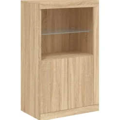 Senkki LED-valoilla Sonoma-tammi 181,5x37x100 cm (09179)