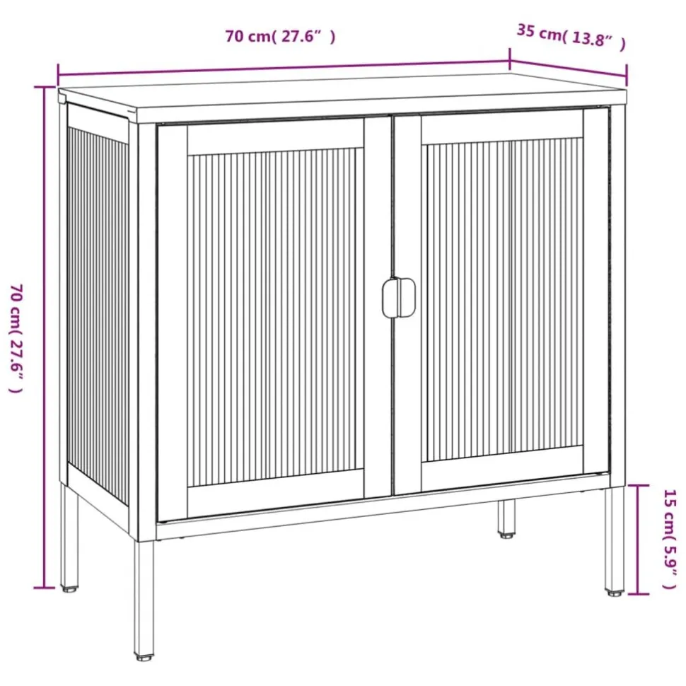 Senkki musta 70x35x70 cm lasi ja teräs (53001)