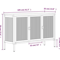 Senkki musta 105x35x70 cm lasi ja teräs (53002)