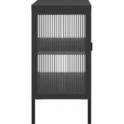 Senkki musta 105x35x70 cm lasi ja teräs (53002)