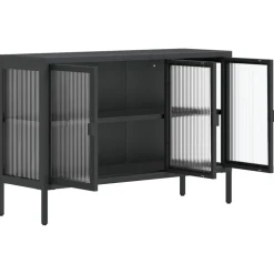 Senkki musta 105x35x70 cm lasi ja teräs (53002)