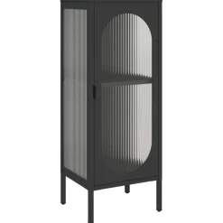Senkki musta 40x35x105 cm lasi ja teräs (52999)
