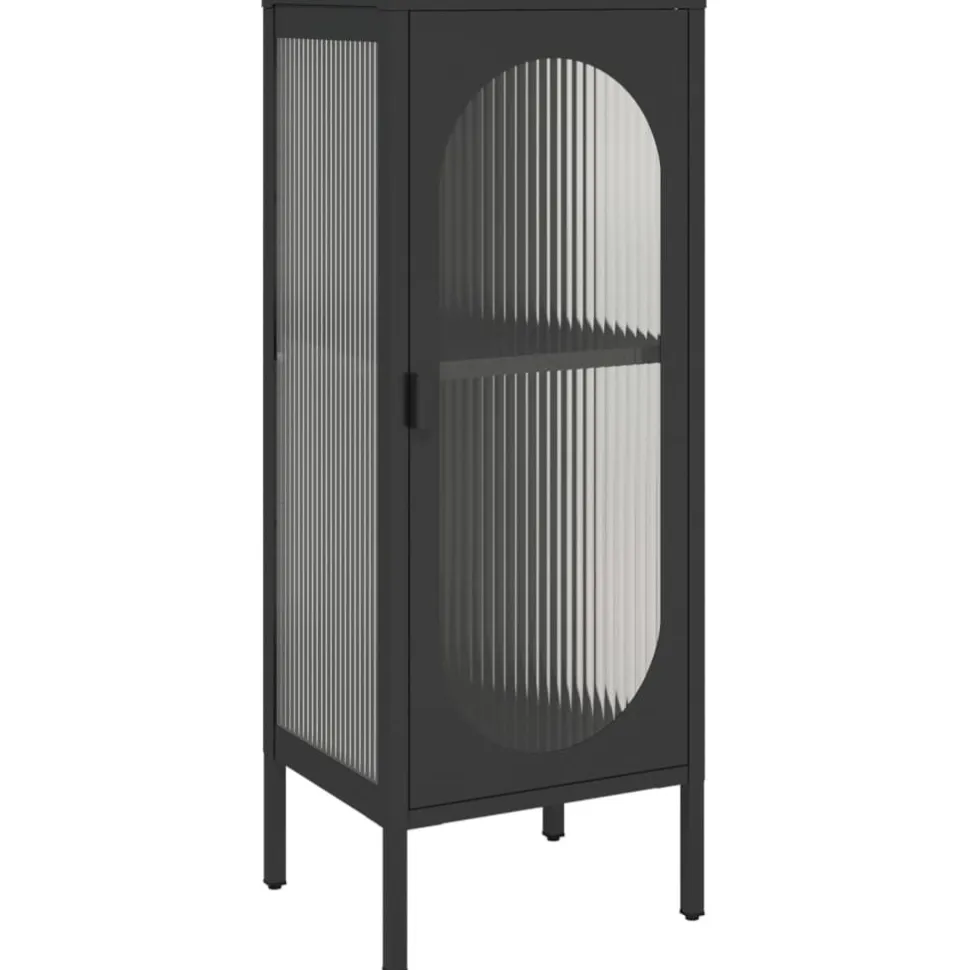 Senkki musta 40x35x105 cm lasi ja teräs (52999)