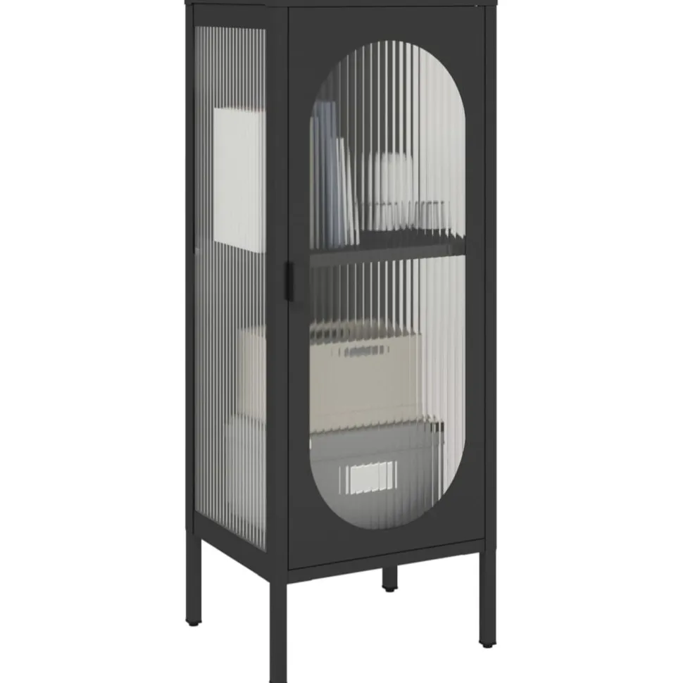 Senkki musta 40x35x105 cm lasi ja teräs (52999)