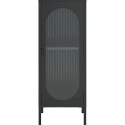 Senkki musta 40x35x105 cm lasi ja teräs (52999)