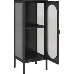 Senkki musta 40x35x105 cm lasi ja teräs (52999)