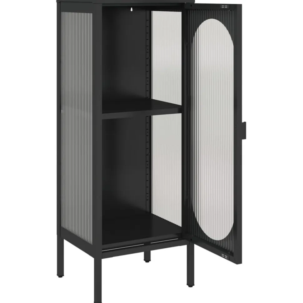 Senkki musta 40x35x105 cm lasi ja teräs (52999)