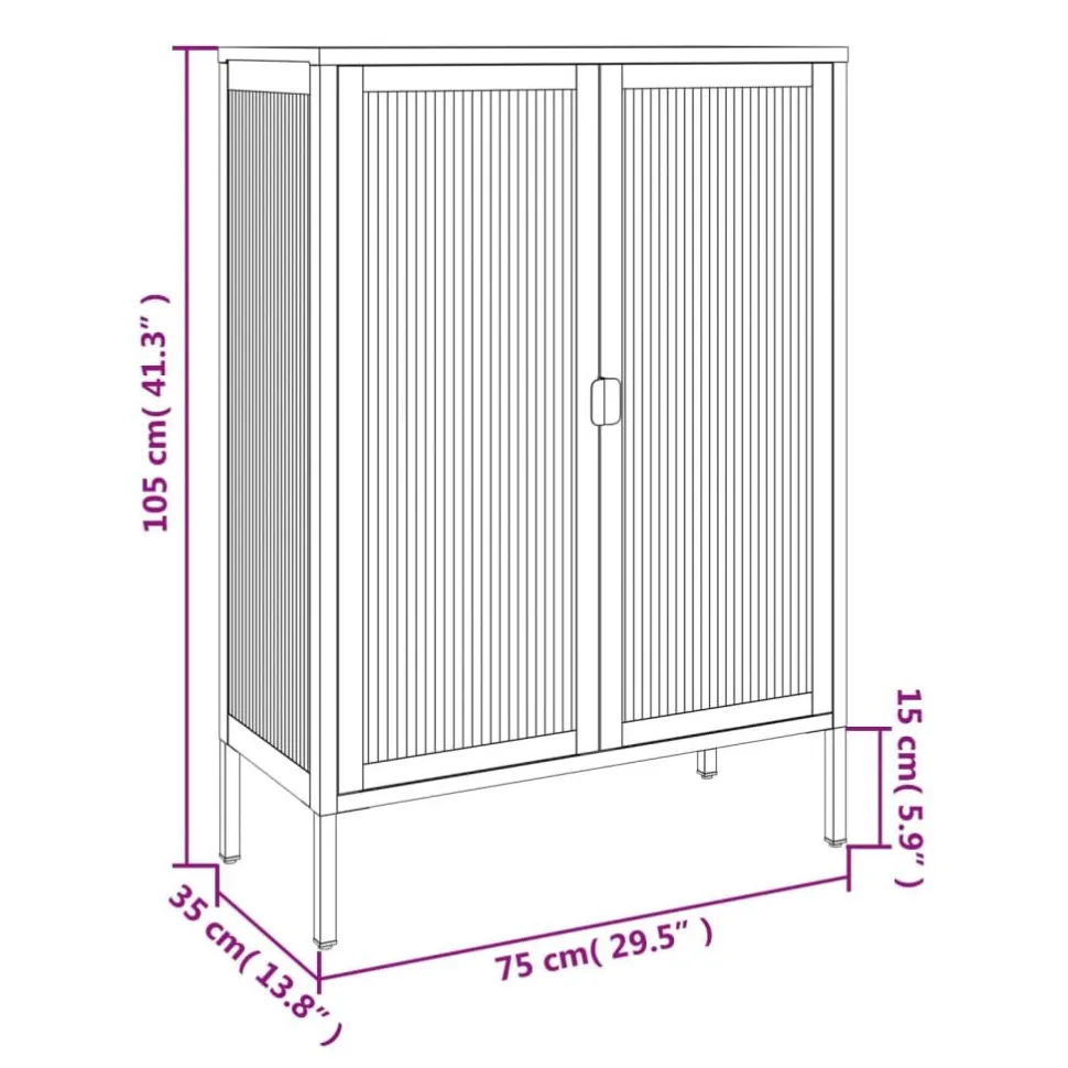 Senkki musta 75x35x105 cm lasi ja teräs (53003)