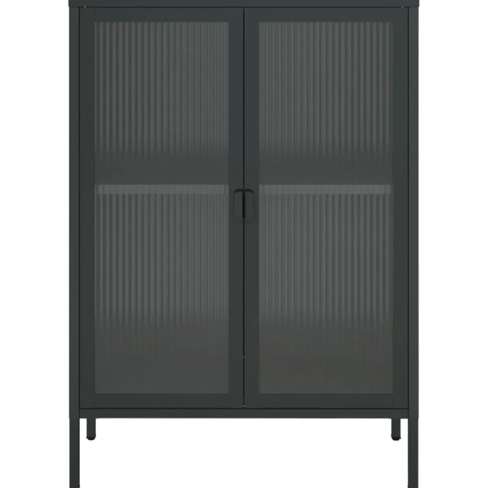 Senkki musta 75x35x105 cm lasi ja teräs (53003)