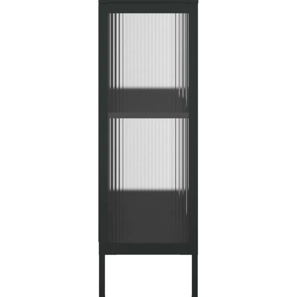 Senkki musta 75x35x105 cm lasi ja teräs (53003)