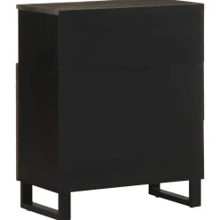 Senkki musta 60x33x75 cm massiivipuu mango (17709)
