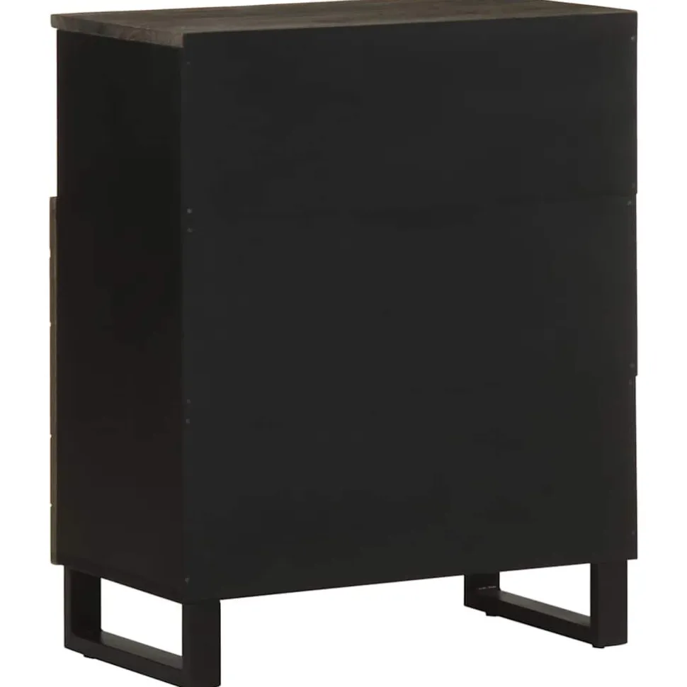 Senkki musta 60x33x75 cm massiivipuu mango (17709)
