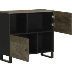 Senkki musta 80x33x75 cm täysi mangopuu (17711)