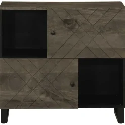 Senkki musta 80x33x75 cm täysi mangopuu (17711)