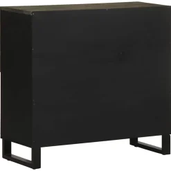 Senkki musta 80x33x75 cm täysi mangopuu (17711)