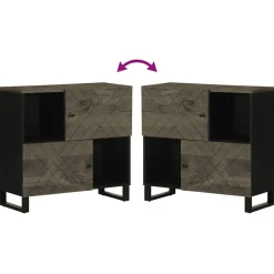 Senkki musta 80x33x75 cm täysi mangopuu (17711)