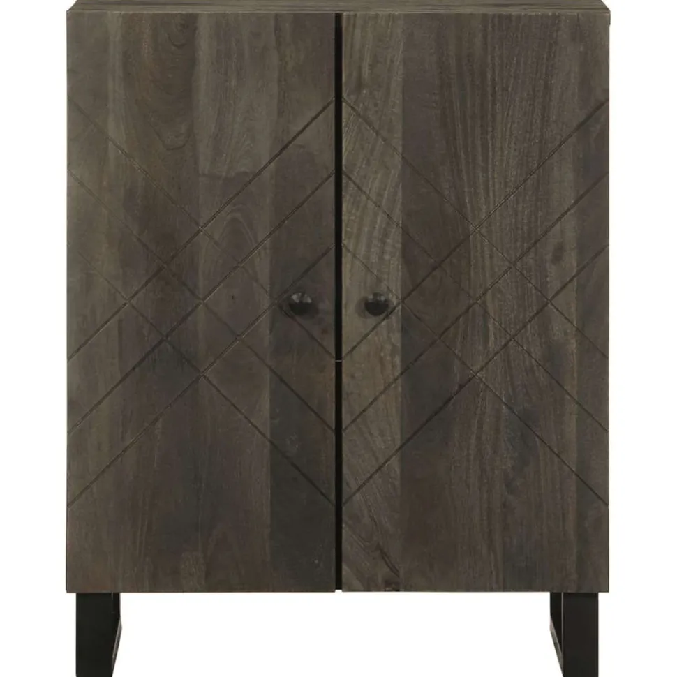 Senkki musta 60x33x75 cm täysi mangopuu (17686)