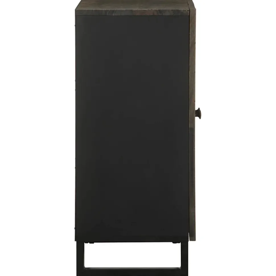 Senkki musta 60x33x75 cm täysi mangopuu (17686)