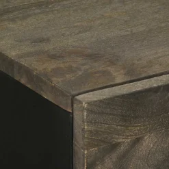 Senkki musta 60x33x75 cm täysi mangopuu (17687)