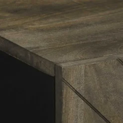 Senkki musta 60x33x75 cm täysi mangopuu (17710)