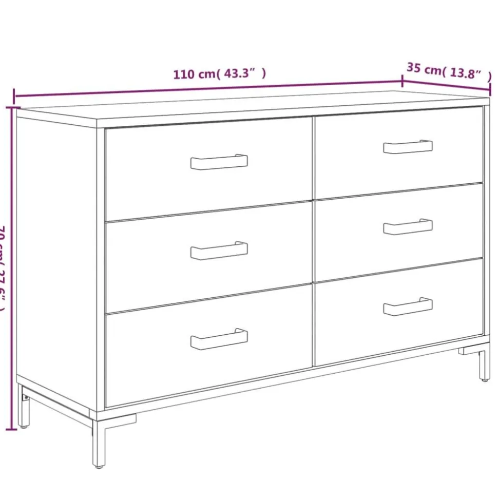 Senkki ruskea 110x35x70 cm täysi mänty (49921)