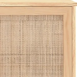 Senkki ruskea 105x30x60 cm täysi mänty ja luonnonrottinki (45641)