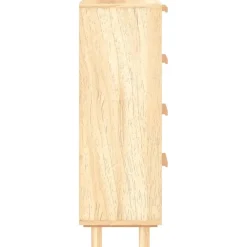 Senkki ruskea 40x30x90 cm täysi mänty ja luonnonrottinki (45644)
