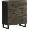Senkkisarja 2-osainen musta 60x33x75 cm massiivipuu mango (09998)