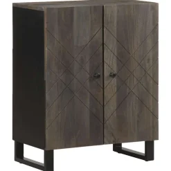 Senkkisarja 3-osainen musta 60x33x75 cm massiivipuu mango (09999)