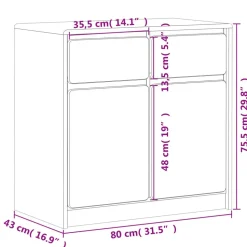 Senkki SAUDA tammenvärinen 80x43x75,5 cm täysi mänty (77600)