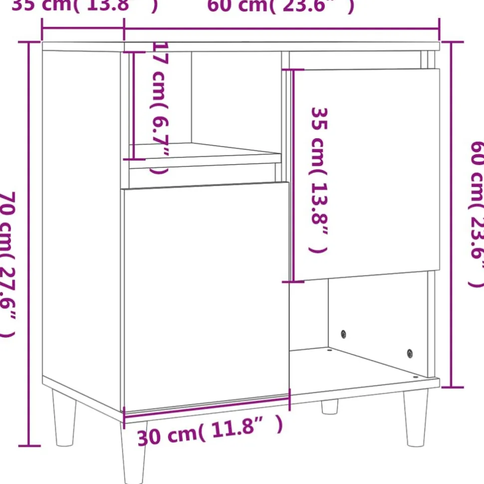 Senkki savutammi 60x35x70 cm tekninen puu (21145)