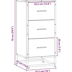Senkki Sonoma tammi 35,5x35x76 cm tekninen puu ja metalli (48945)