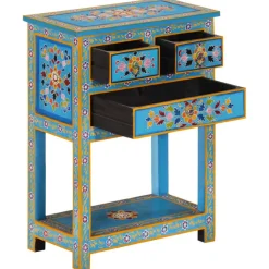 Senkki turkoosi 55x30x76 cm täysi mangopuu (55011)