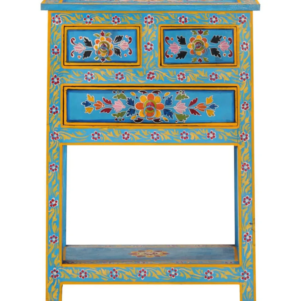 Senkki turkoosi 55x30x76 cm täysi mangopuu (55011)