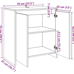 Senkki vanhaa puuta 70x41x75 cm tekninen puu (56776)