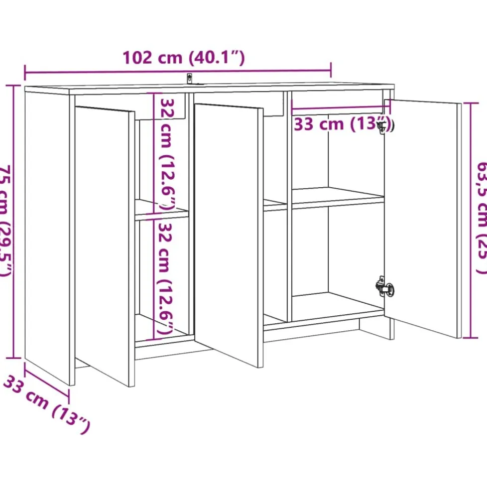 Senkki vanhaa puuta 102x33x75 cm tekninen puu (56780)