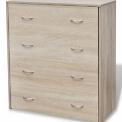 Senkki 4 vetolaatikolla 60 x 30,5 x 71 cm tammenvärinen