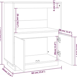 Senkki 5 60x34x75 cm mänty harmaa