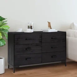 Senkki 110x35x70 cm mänty musta