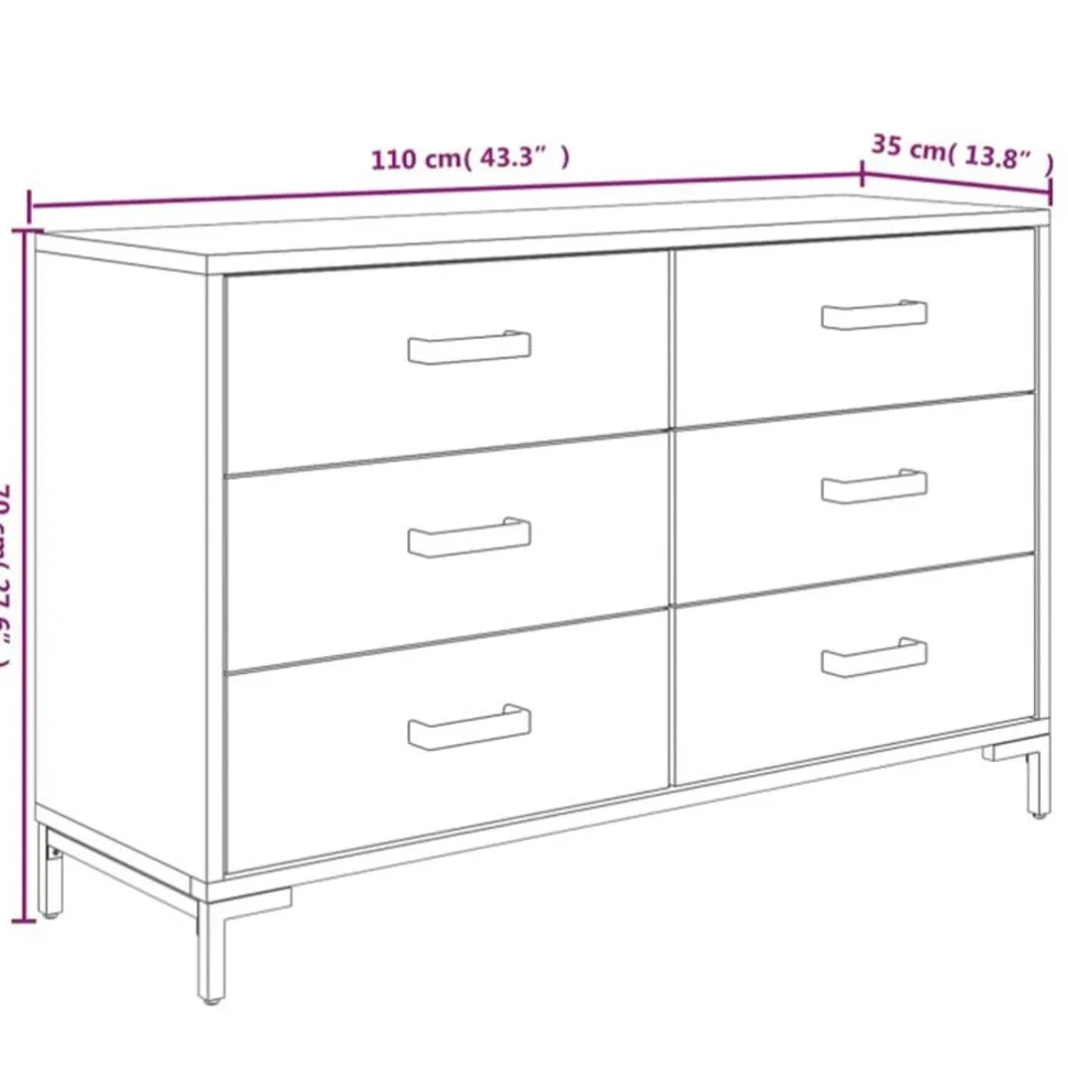 Senkki 110x35x70 cm mänty musta