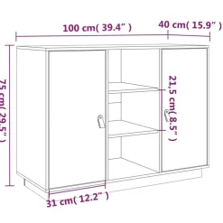 Senkki 1 100x40x75 cm mänty valkoinen
