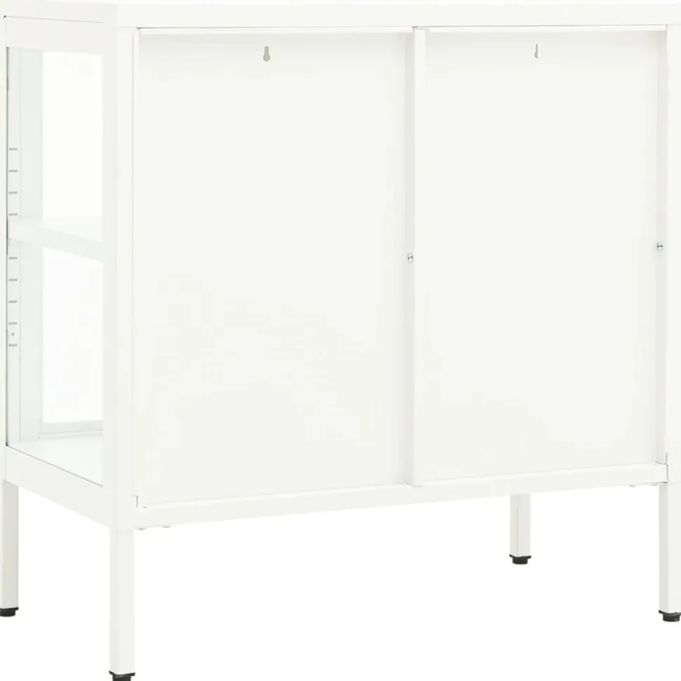 Senkki 70x35x70 cm teräs ja lasi valkoinen