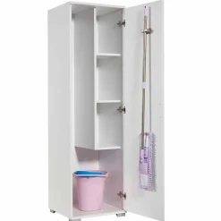Siivouskaappi Linento Furniture Tuval 063, leveys 50cm, korkeus 176cm, valkoinen