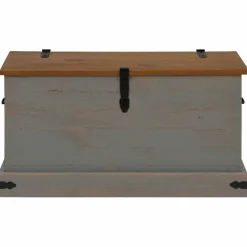 säilytysarkku HALDEN harmaa 91x48x47 cm massiivipuu mänty (18403)