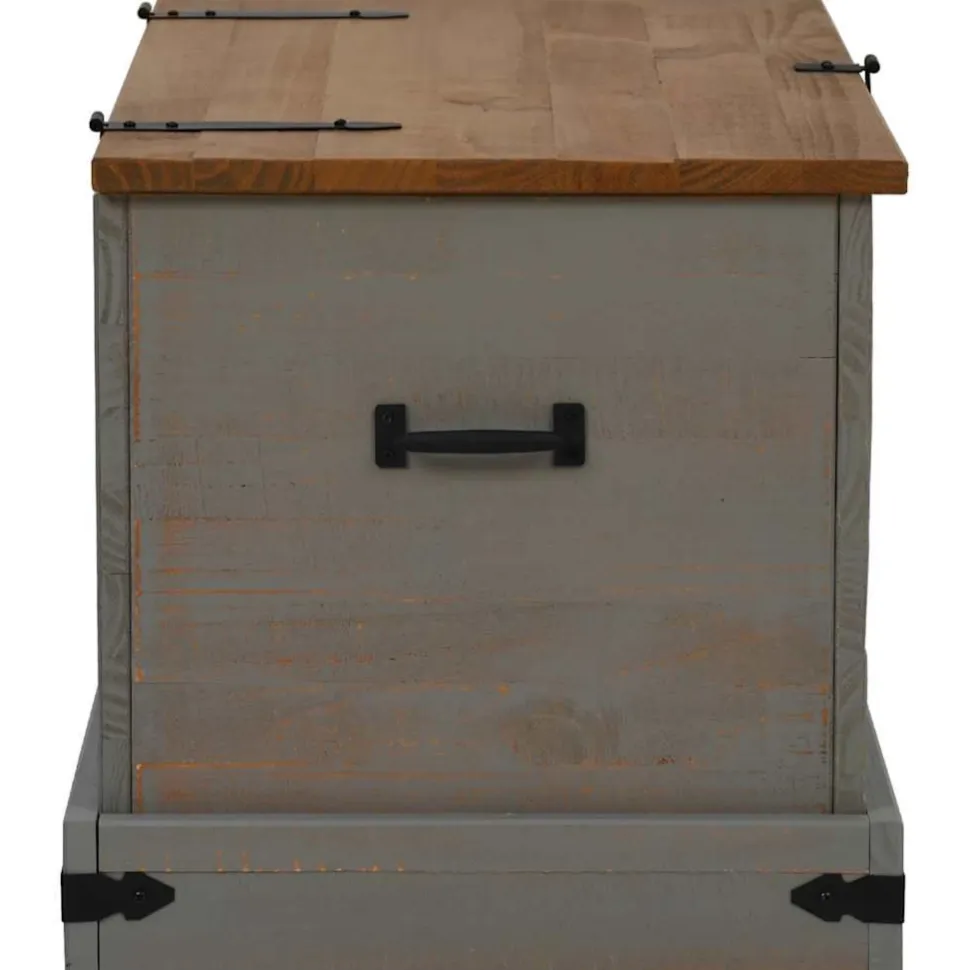 säilytysarkku HALDEN harmaa 91x48x47 cm massiivipuu mänty (18403)